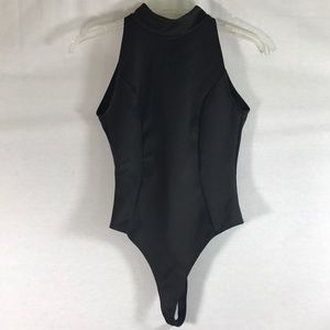 Women's Black Buckle Bodysuit